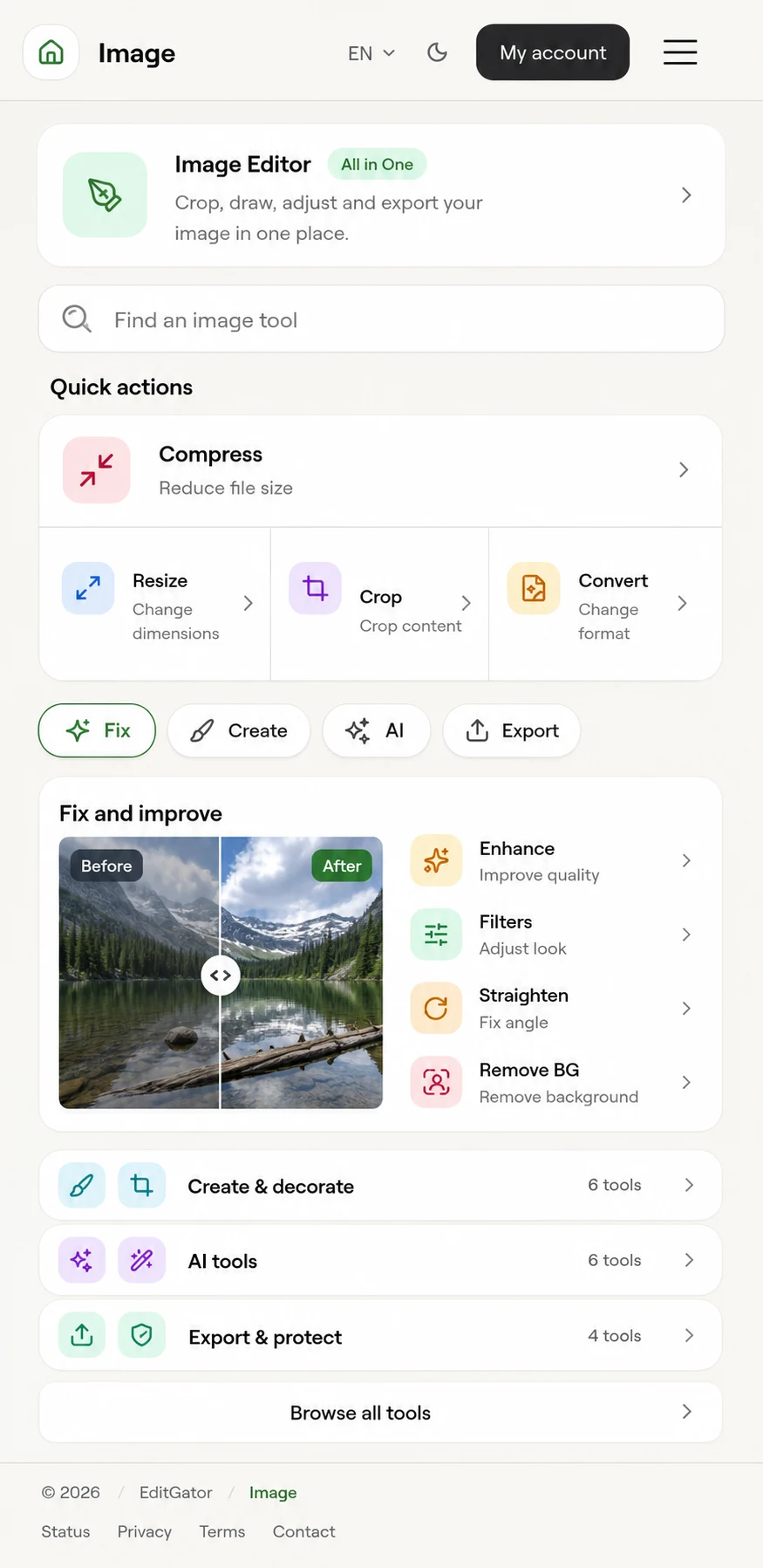 EditGator image editor design concept 10: Production synthesis