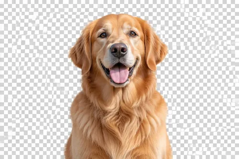 After: A dog with its background removed.