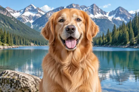 Before: A dog with its background removed.