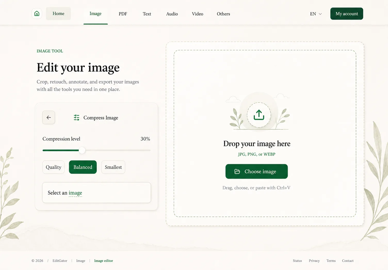 EditGator image editor design concept 12: Editorial gallery