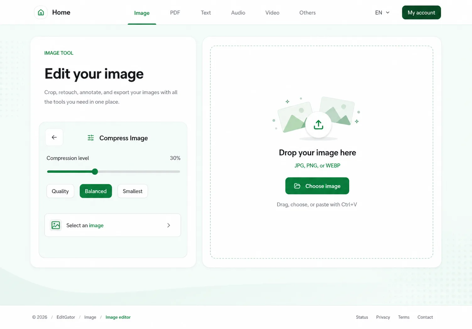 EditGator image editor design concept 13: Mint blueprint