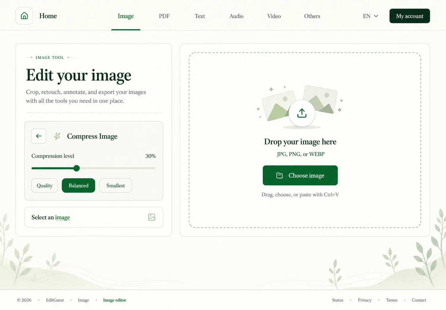 EditGator image editor design concept 18: Digital ledger