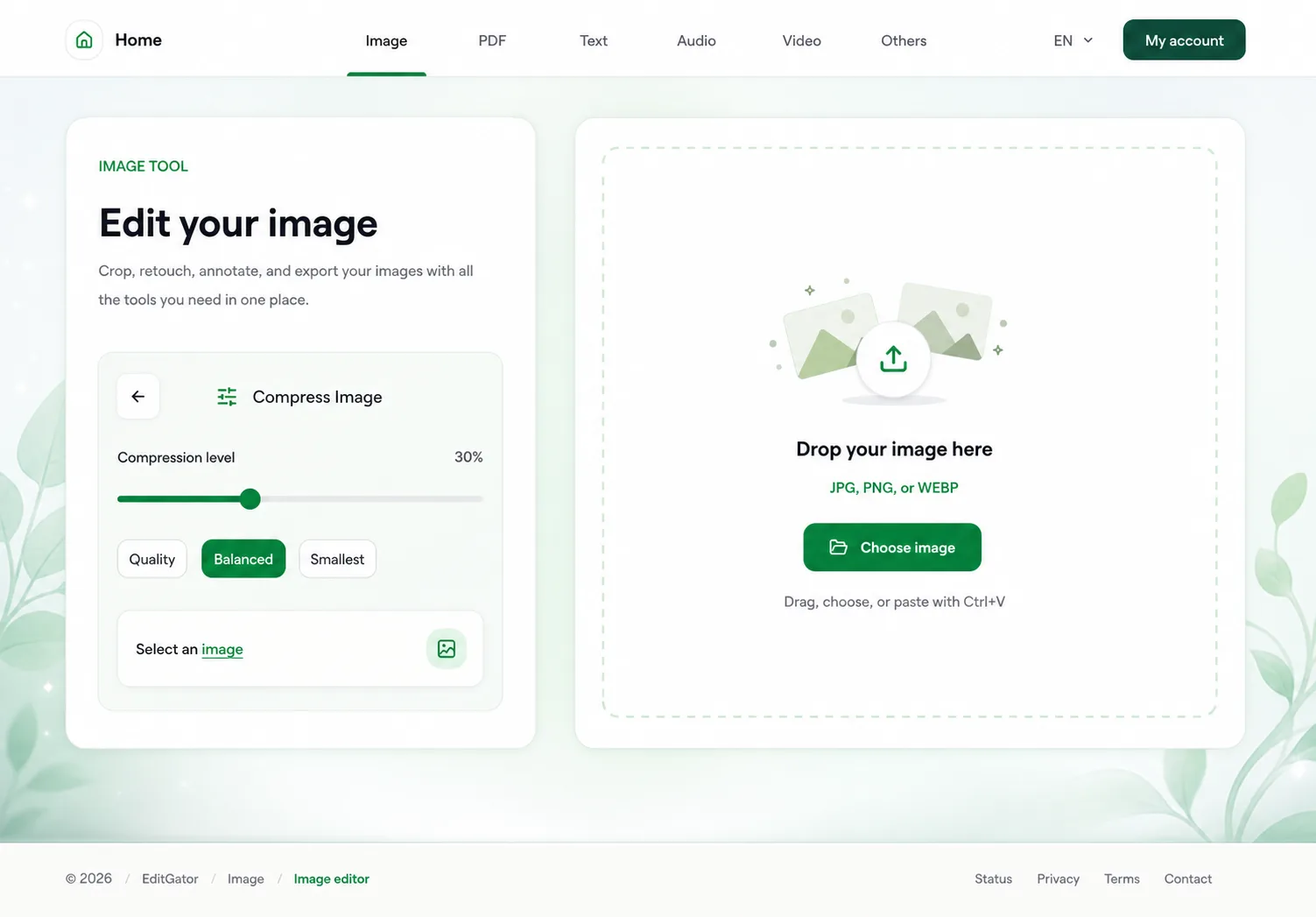 EditGator image editor design concept 19: Luminous workspace