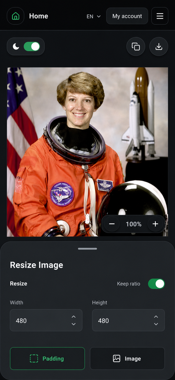 EditGator image editor design concept 24: Dark studio
