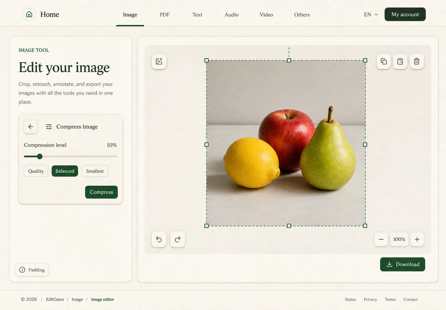 EditGator image editor design concept 7: Paper and ink