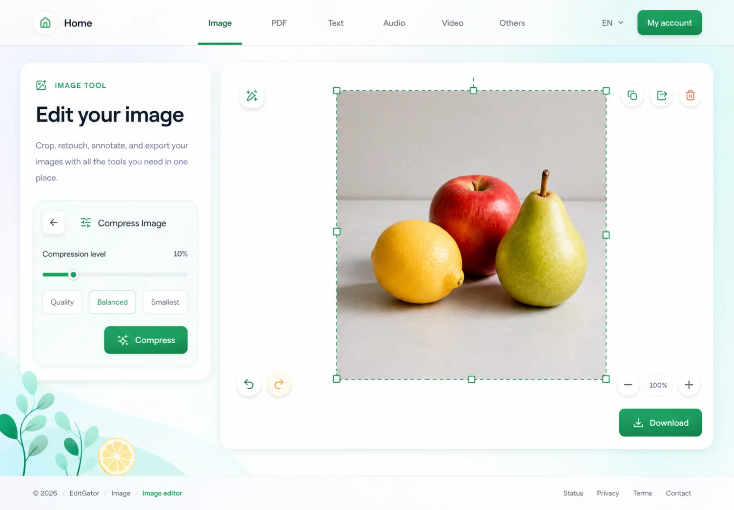 EditGator image editor design concept 9: Luminous color