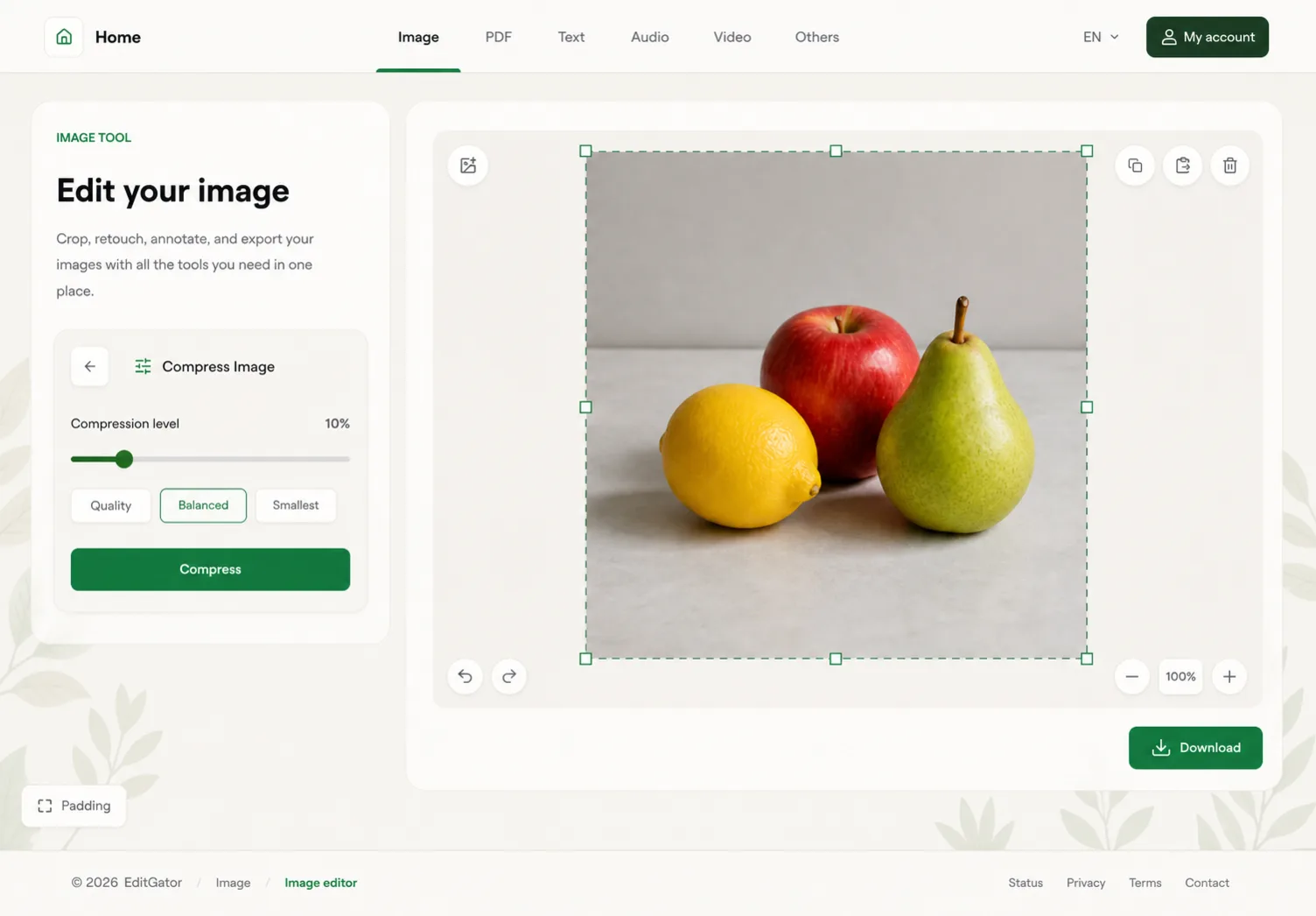 EditGator image editor design concept 10: Refined evolution